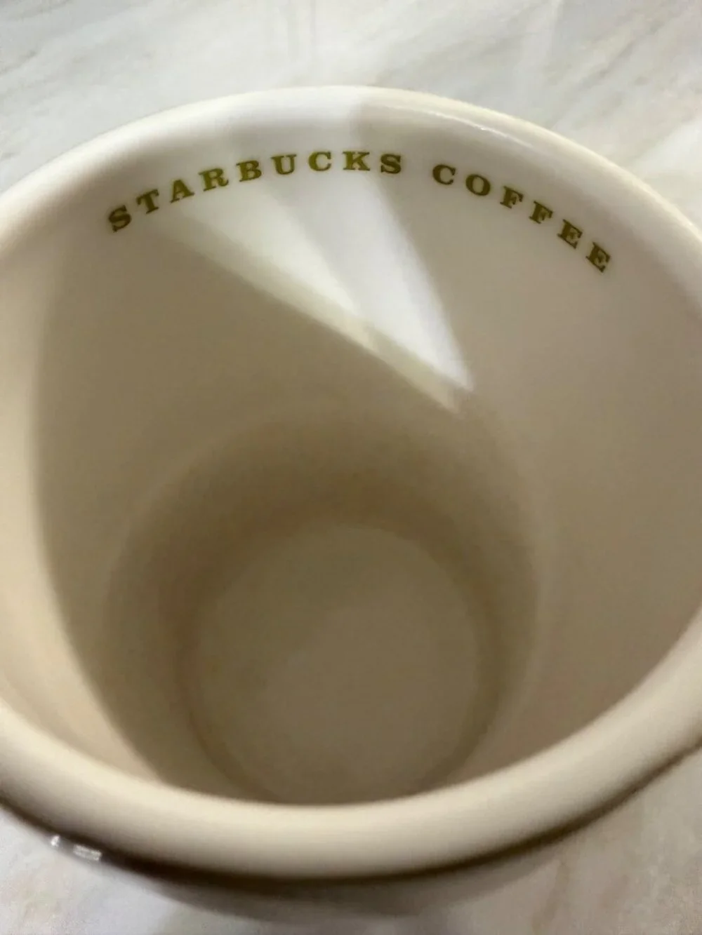 Starbucks Green Textured Ceramic Mug 12 oz With White Floral Design Dishwasher &